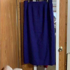 Violet Blue Wool Lined Maxi Skirt